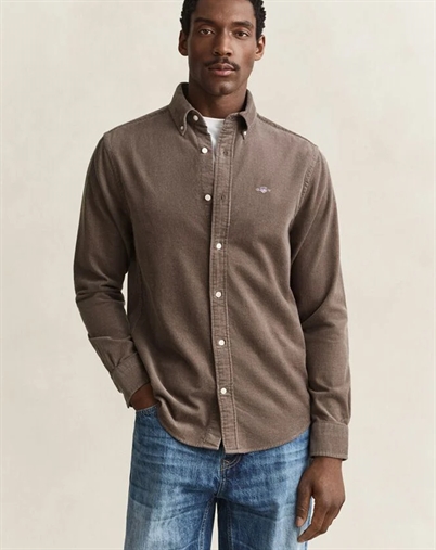 Gant - Regular Corduroy Skjorte - Faded Taupe